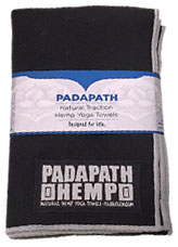 PadaPath Black Hemp Yoga Towel package